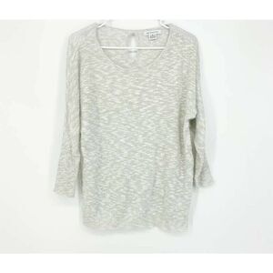 Liz‎ Claiborne Gray Silver Shimmer Sweater Oversized Pullover Size Small